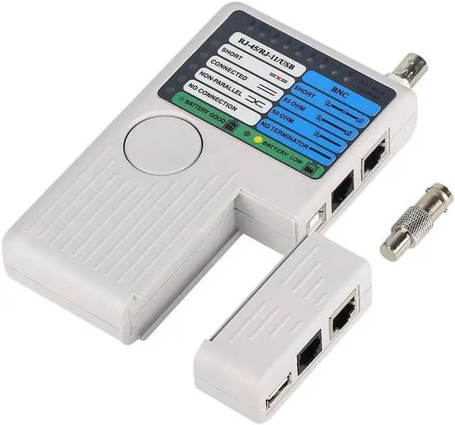 Main image of WISDUM 4-in-1 Network Cable Tester Remote RJ11 RJ45 USB BNC LAN Cat5 Cat6 Phone Cable Tester Meter