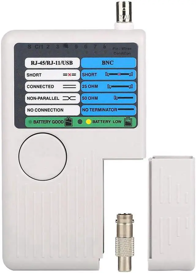 Alt view image 3 of 7 - WISDUM 4-in-1 Network Cable Tester Remote RJ11 RJ45 USB BNC LAN Cat5 Cat6 Phone Cable Tester Meter