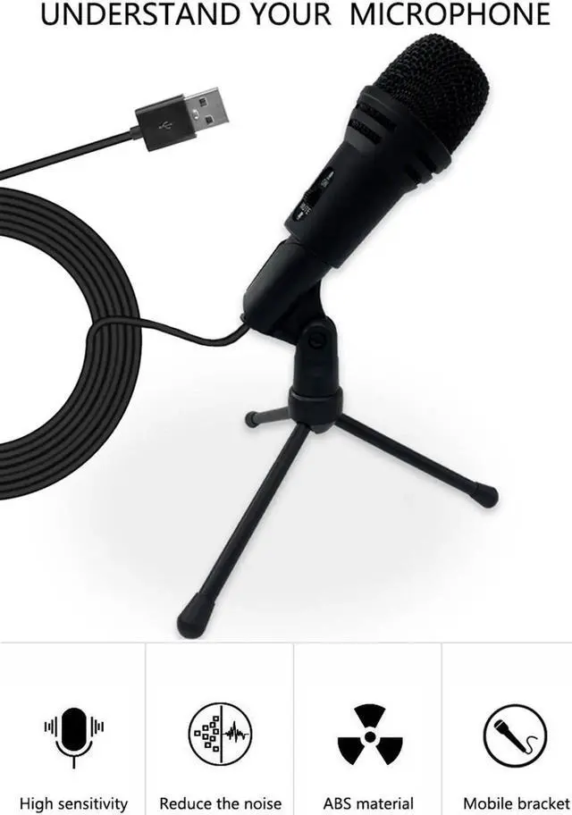 Alt view image 2 of 6 - WISDUM USB Microphone, Condenser Computer PC Mic with Tripod Stand, Pop Filter, Shock Mount for Gaming, Streaming, Podcasting, YouTube, Voice Over, Skype, Twitch, Compatible with Laptop Desktop