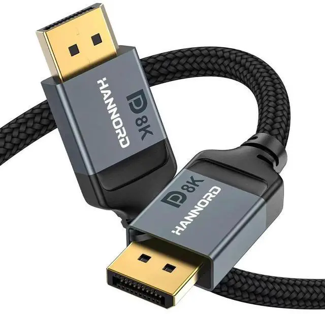 Main image of WISDUM DisplayPort Cable 1.4, 8K 3.3ft DP Cable Cord (8K@60Hz, 4K@144Hz, 1080P@240Hz) Display Port HBR3 32.4Gbps, HDCP 2.2 for Odyssey G9 CHG90, PC, Laptop, TV Gaming Monitor - Grey