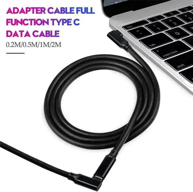 Alt view image 4 of 6 - WISDUM USB C Extender Cable Right Angle 5A PD 100W Type C Male to Female Extension Cord,USB 3.1 Gen 2 10gbps Compatible with PSVR2,USB C Hub,Switch,MacBook Pro/Air,iPad Pro 0.75 ft.