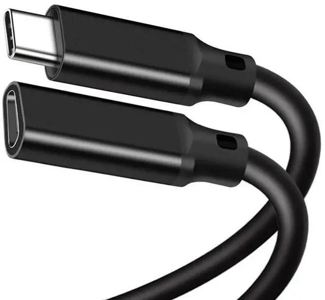 Main image of WISDUM USB C Extension Cable ,[USB 3.2 Gen 2*2] 20gbps Male to Female Type C 5A PD240W Fast Charging Cable 4K@60Hz Video cable for MacBook Pro/Air,iPad Pro,iPhone15 16,SSD,Switch [Black] 10 Feet