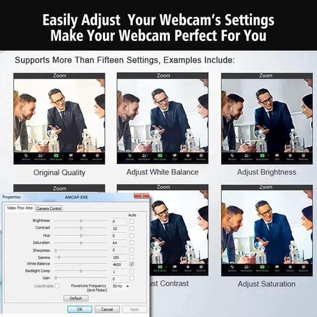 Alt view image 6 of 7 - WISDUM 1080p Full Hd Webcam,Computer Laptop Pc Mac Desktop Camera Conference and Video Call,Pro Stream Webcam with Plug and Play Video Calling Webcam