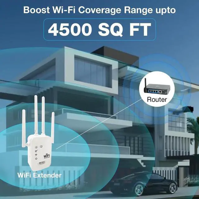 Alt view image 2 of 6 - WISDUM WiFi Extenders Signal Booster 300mbps WiFi Booster with 1 Ethernet Ports, 2.4GHz Single Band Internet Extender, WiFi Repeater Signal Booster Plug & Play, Router & Access Point Mode