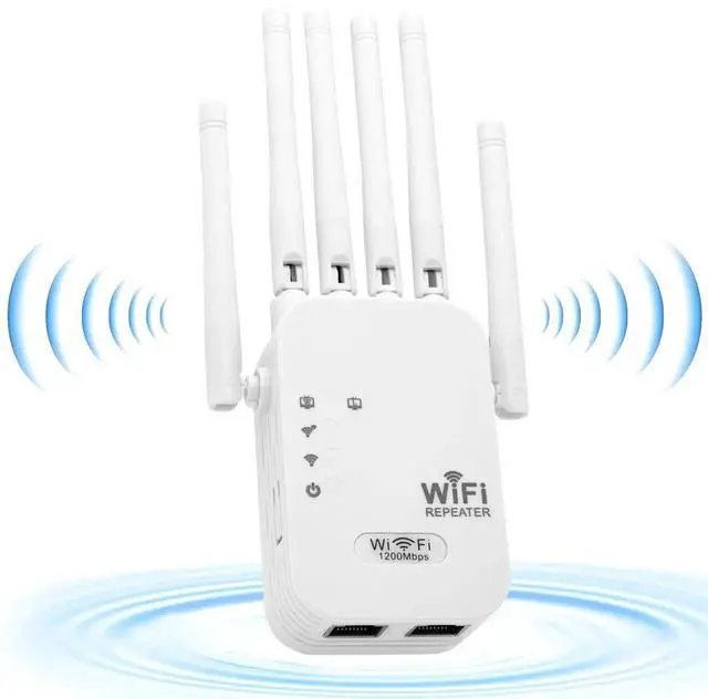 Main image of WISDUM WiFi Extender Signal Booster,WiFi Booster with 1200Mbps Dual Band (5GHz/2.4GHz) WiFi Repeater Signal Booster Plug & Play, Router & Access Point Mode