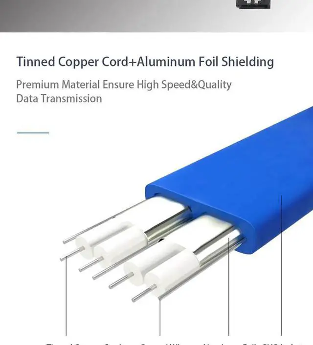 Alt view image 3 of 7 - WISDUM SATA Cable III 5 Pack 6Gbps 7pin Female to Straight Data Cable with Locking Latch Compatible for SATA SSD, HDD, CD Driver, CD Writer, 20 Inch Blue