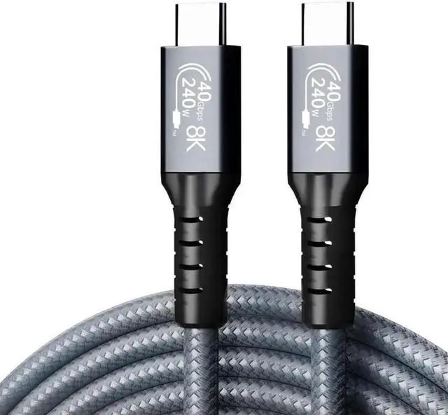 Main image of WISDUM 240W USB4 Cable, 1.5FT, 40GBps Data Transmission, 240W (48V5A) PD Super Fast Charge, 8K@60Hz HD Extension for Thunderbolt 4, Mobile Phone, Notebook, MAC, SSD, PD3.1 and QC4.0