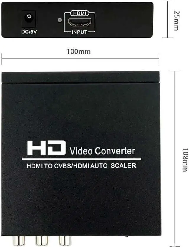 Alt view image 2 of 7 - WISDUM HDMI to RCA and HDMI Adapter Converter, HDMI to HDMI+3RCA CVBS AV Composite Video Audio Adapter/Splitter, with Power Adapter Support 1080P, PAL, NTSC, for HD TV, Older TV,Camera, Monitor etc