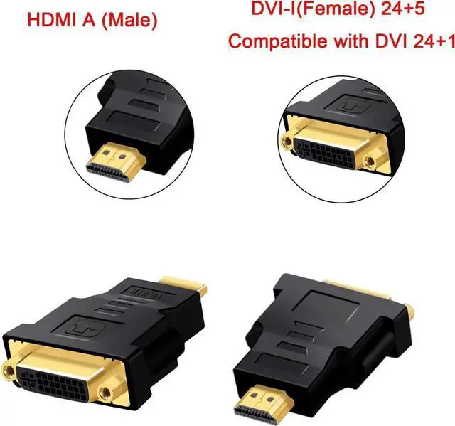 Alt view image 4 of 7 - WISDUM HDMI to DVI Adapter, [2-Pack] Bi-Directional HDMI Male to DVI Female Converter, 1080P DVI to HDMI Conveter, 3D for PS3,PS4,TV Box,Blu-ray,Projector,HDTV
