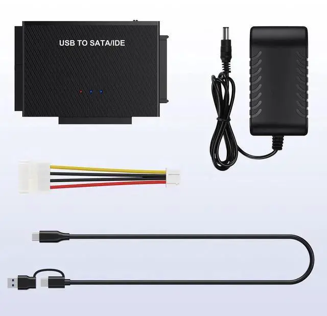 Alt view image 7 of 7 - WISDUM USB3.0 to SATA IDE Adapter Hard Drive Reader , IDE SATA to USB + Type C External Hard Drive Adapter Data Recovery Converter Kit for Universal 2.5 3.5 HDD SSD Hard Drive Disk