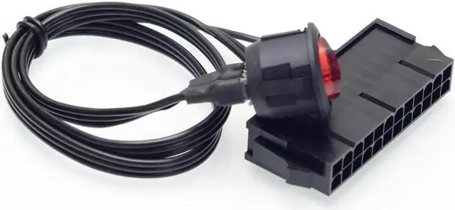 Alt view image 2 of 7 - ATX/EPS 24pin Power supply Jump Start cable with ON / OFF button switch Mining Power adapter reset switch lines