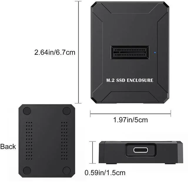 Alt view image 6 of 6 - M.2 NVMe & SATA SSD Reader Adapter, M.2 SSD to USB C Docking Station for M.2 (M Key, B+M Key) NVMe and SATA NGFF SSD Size for 2280 2260 2242 2230 22110 Enclosure