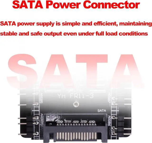 Alt view image 4 of 6 - 5V 3Pin ARGB Fan Hub & 4 Pin PWM Splitter 2 in 1 Case Fan Hub 10 Way Sync CPU Cooling Fan RGB Lighting Controller SATA Powered for Extended Motherboard Interface