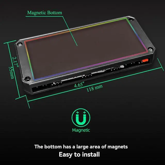 Alt view image 5 of 6 - PC Fan ARGB Controller Integrator, Remote Control Computer ARGB Light Change Adapter, 8 PWM Fan Speed Controller Ports, 10 5V ARGB Ports for Fan/Light Bar,Magnetic Installation (Black