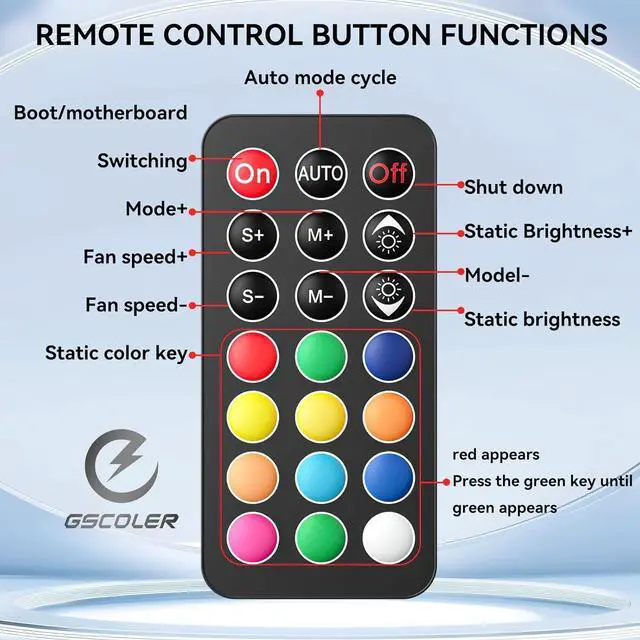 Alt view image 5 of 5 - ARGB & PWM Fan Hub Controller, 9-Port Magnetic PC Fan Hub with RGB Remote Control and SATA Power Input, Integrated RGB Self-Lighting Hub Support 9 PWM Case Fans Splitter & ARGB Lighting Device