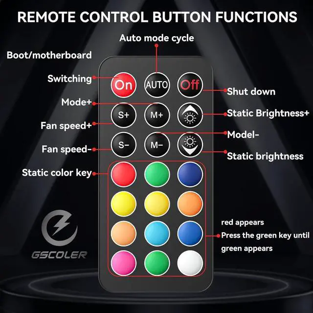 Alt view image 5 of 5 - ARGB & PWM Fan Hub Controller, 9-Port Magnetic PC Fan Hub with RGB Remote Control and SATA Power Input, Integrated RGB Self-Lighting Hub Support 9 PWM Case Fans Splitter & ARGB Lighting Device White