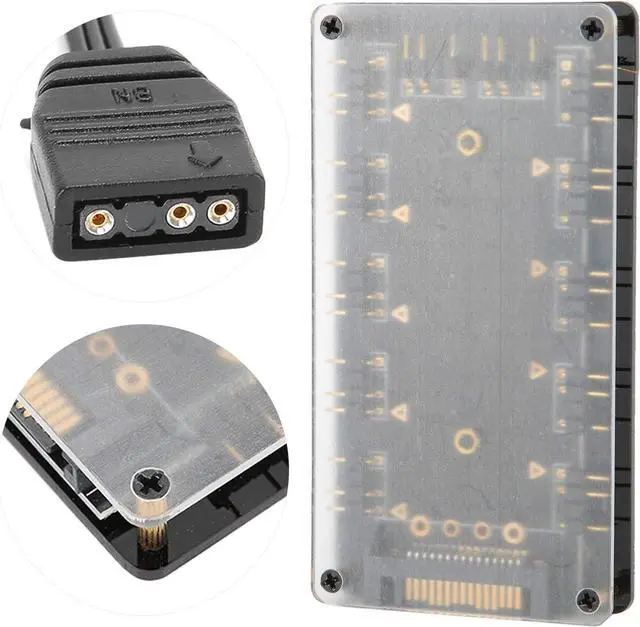 Alt view image 3 of 4 - RGB Fan Hub Splitter 10 in 1 Interface Extension Effective Cable Management for brandA brandM Aura Motherboard Fans