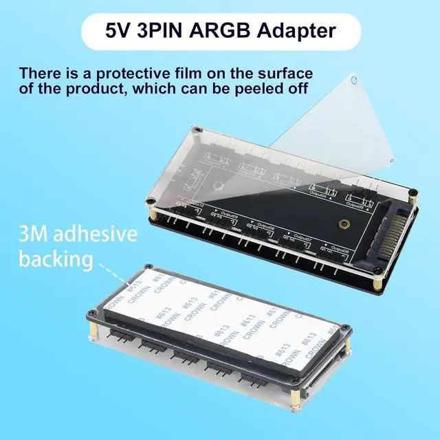 Alt view image 4 of 5 - 5V 3Pin ARGB LED Hub,10 Way 5V 3 Pin RGB Splitter