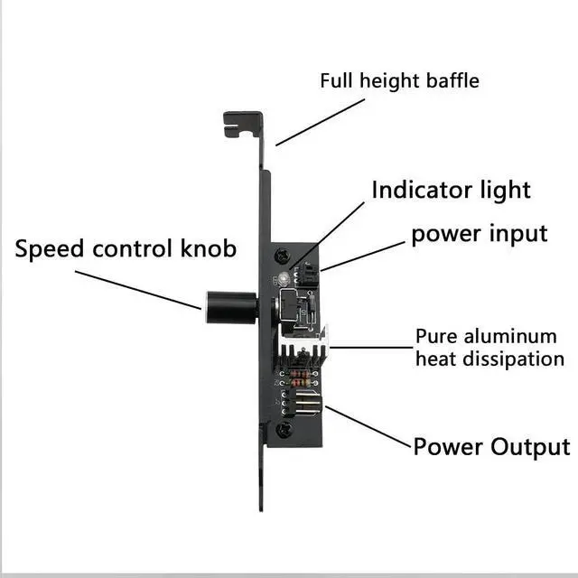 Alt view image 3 of 5 - PC Case Fan Governor PWM Temperature Control 3Pin/4pin PCI Cooling Fan Speed Controller SATA Power Supply