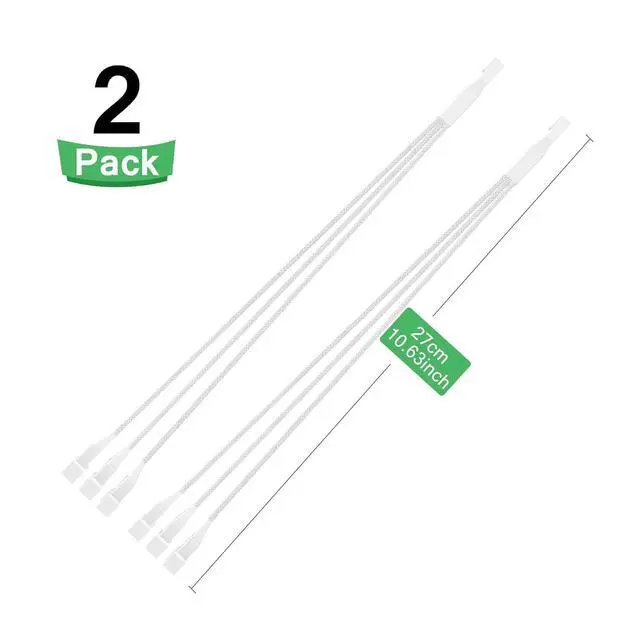 Alt view image 4 of 4 - 2 Pack 10.6inch 4Pin PWM Fan Extension Splitter Cable 1 to 3 Ways - with 3Pin 4Pin Male Connector for Computer Case & CPU Cooling Fans(White)