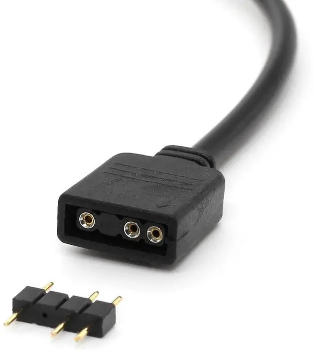 Alt view image 3 of 5 - (3-Pack) ARGB Extension Cable, 5V 3-Pin Addressable RGB Cable, 1-to-1 Female to Female for Extending Computer PC Fans/LED Lights, 30cm / 11.8in