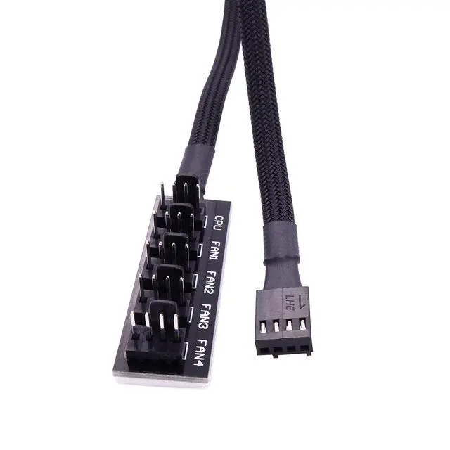 Alt view image 4 of 4 - Fan Hub Splitter Extension Cable, 2-Pack 1 to 5 Way Power Supply Cable PWM PC Motherboard Case Fan Power Adapter Extension Cord Hub for Desktop Computer Case 4-Pin and 3-Pin Cooling Fan