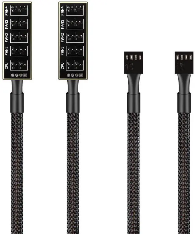 Main image of PANO-MOUNTS PWM Fan Hub Cable - 3Pin/4Pin PC Case Fan Splitter with 1-to-5 Expansion for CPU Cooler, ITX Mining Rig (2-Pack)