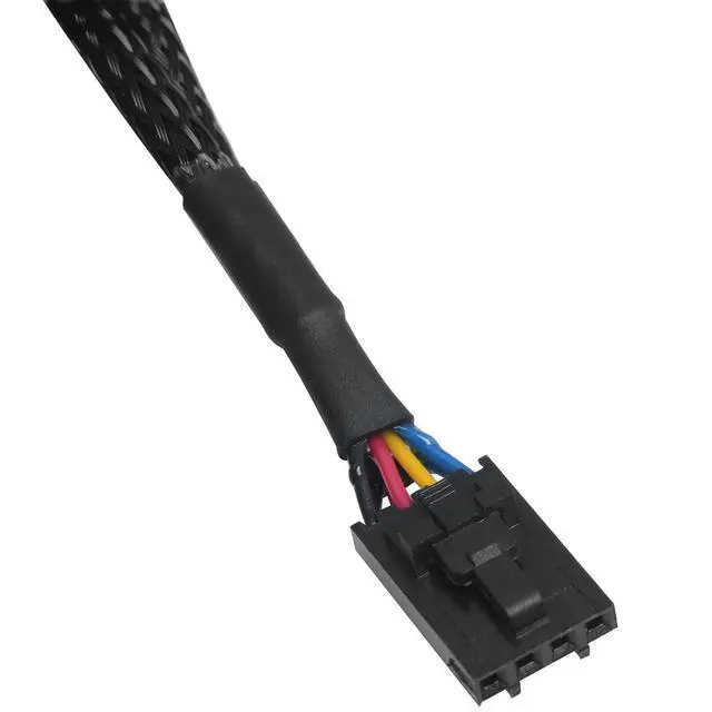 Alt view image 3 of 5 - RGB lighting extension cable 3.39 inches 1 pair 2-split connector 4-core male to 2-core female adapter cable, black
