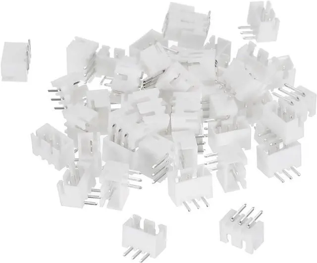 Alt view image 2 of 5 - 2.54mm Connector 3 Pin Male Adapter Right Angle Pin Header White Socket for Wire to Board Connection, 50 Pack