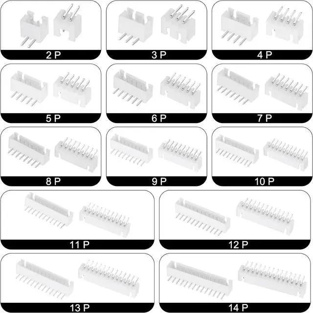 Alt view image 5 of 5 - 2.54mm Connector 3 Pin Male Adapter Right Angle Pin Header White Socket for Wire to Board Connection, 50 Pack
