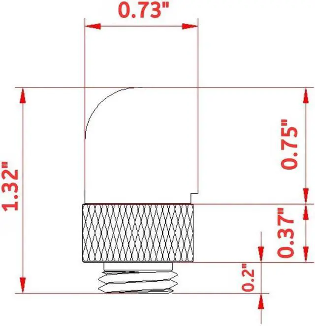 Alt view image 5 of 5 - 6 Pack G1/4" Thread Male to Female Extender Fitting, 90° Rotary Fitting Adapter Connector for Computer Water Cooling System, Black