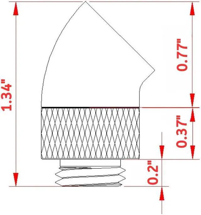 Alt view image 4 of 4 - 6 Pack G1/4" Thread Male to Female Extender Fitting, 45° Rotary Fitting Adapter Connector for Computer Water Cooling System, Silver