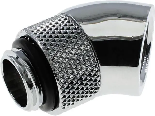 Alt view image 3 of 4 - 6 Pack G1/4" Thread Male to Female Extender Fitting, 45° Rotary Fitting Adapter Connector for Computer Water Cooling System, Silver