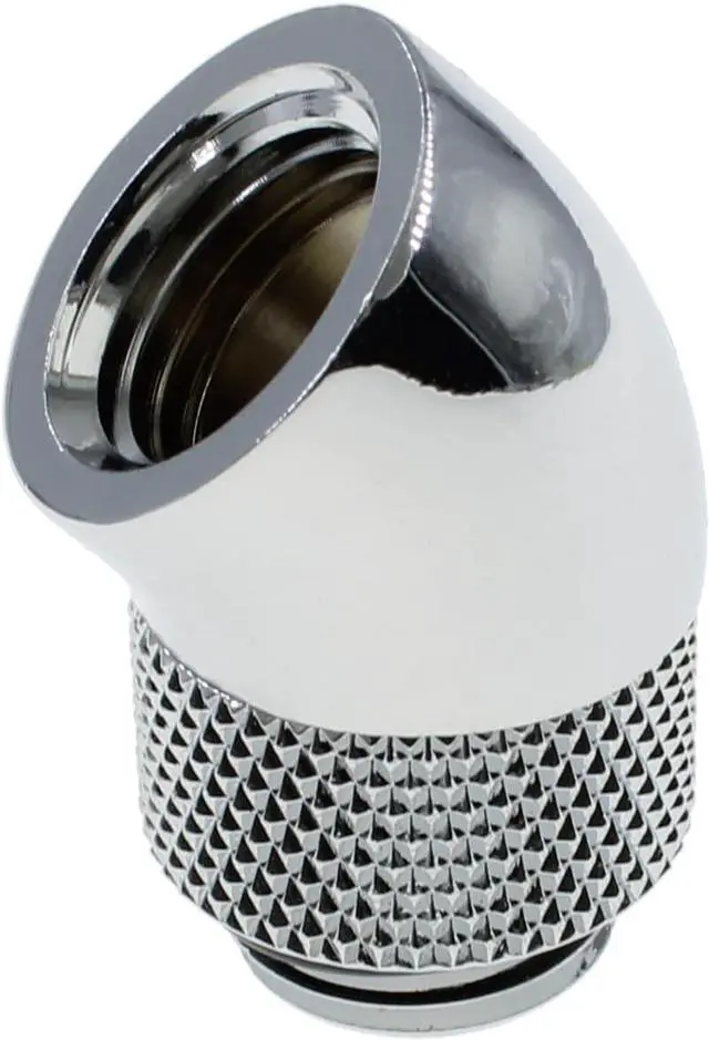 Alt view image 2 of 4 - 6 Pack G1/4" Thread Male to Female Extender Fitting, 45° Rotary Fitting Adapter Connector for Computer Water Cooling System, Silver