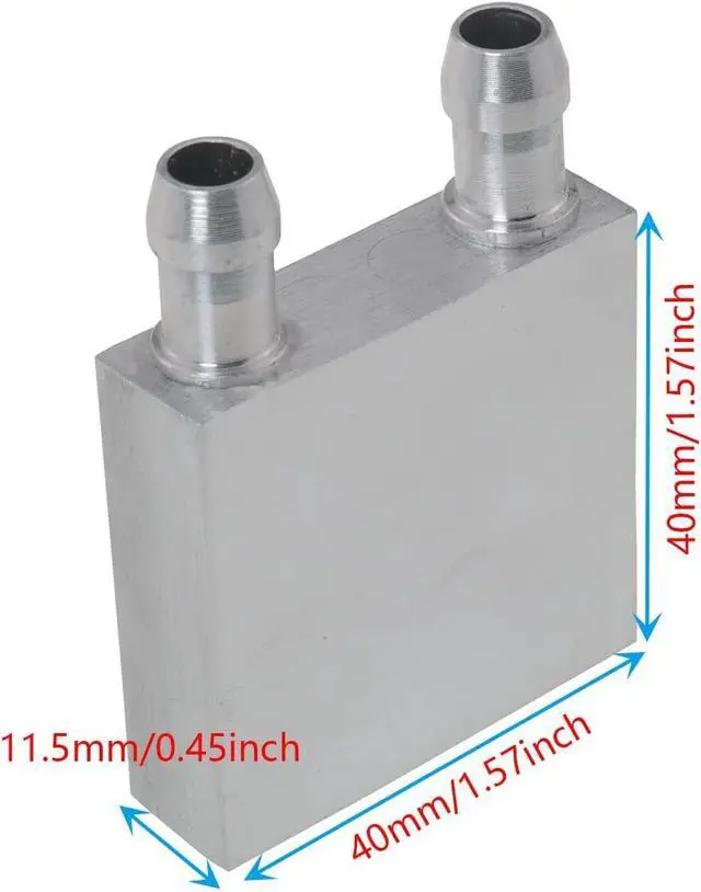 Alt view image 2 of 4 - Water Cooling Block ZCZQC 2PCS 40 x 40 x 12mm Silver Aluminum Liquid Water Cooler Endothermic Head Heat Sink System for PC Computer CPU Graphics Radiator Heatsink