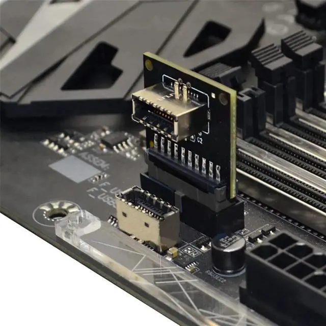 Alt view image 3 of 6 - 2pcs USB 3.1 Front Panel Socket Key-A Type-E to USB 3.0 20Pin Header Male Extension Adapter for Motherboard