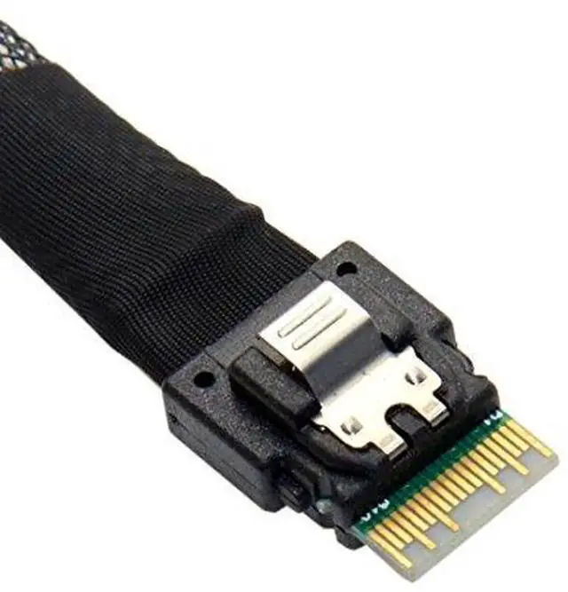 Alt view image 6 of 6 - WISDUM PCIe 4.0 SFF-8654 to SFF-8639 Cable with SATA Power for U.2 SFF-8639 NVME SSD Motherboard Internal Expansion 1.64FT/0.5M