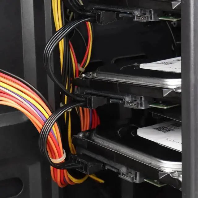 Alt view image 3 of 7 - IDE to SATA Power Cable LP4 4 Pin 1 to 5×15 Pin SATA Splitter Supply Adapter Converter Cable for PC Server Hard Drive (1 to 5)