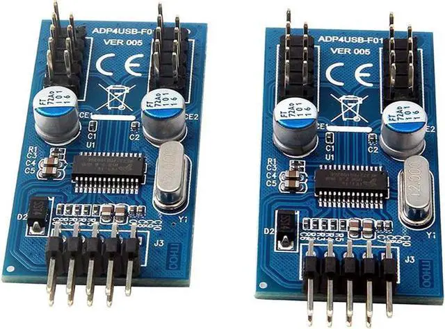 Alt view image 2 of 5 - Motherboard USB 2.0 9pin Header 1 to 4 Extension Hub Splitter Adapter - Converter MB USB 2.0 Male to 2 Male - 30CM USB 9-pin Internal Cable