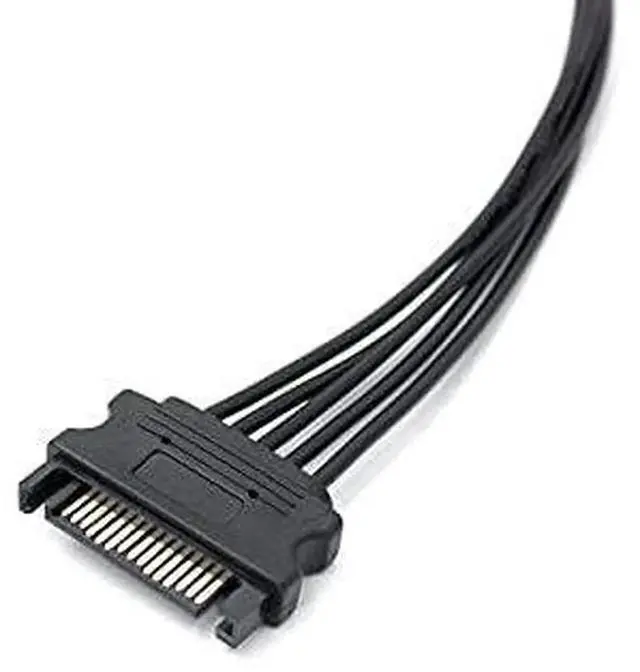 Alt view image 4 of 5 - WISDUM 2 Pack 15 Pin SATA to 5 SATA Power Splitter Extension Cable for HDDSSD - 21 Inches