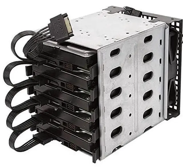 Alt view image 3 of 5 - WISDUM 2 Pack 15 Pin SATA to 5 SATA Power Splitter Extension Cable for HDDSSD - 21 Inches