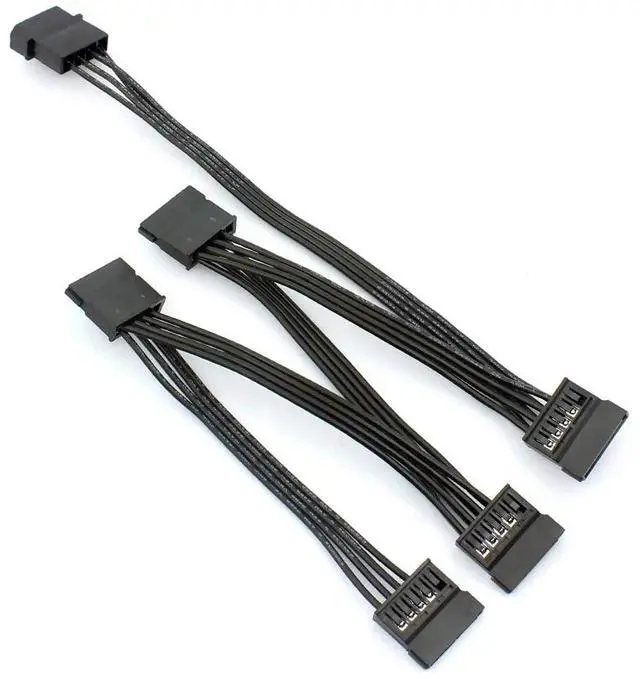 Alt view image 6 of 6 - WISDUM 2 Pack 4pin IDE to 15Ppin Female SATA Power Cable 1 to 5 IDE Large 4P to SATA Hard Disk Adapter Cord Extension Cable Splitter IDE to SATA Connector