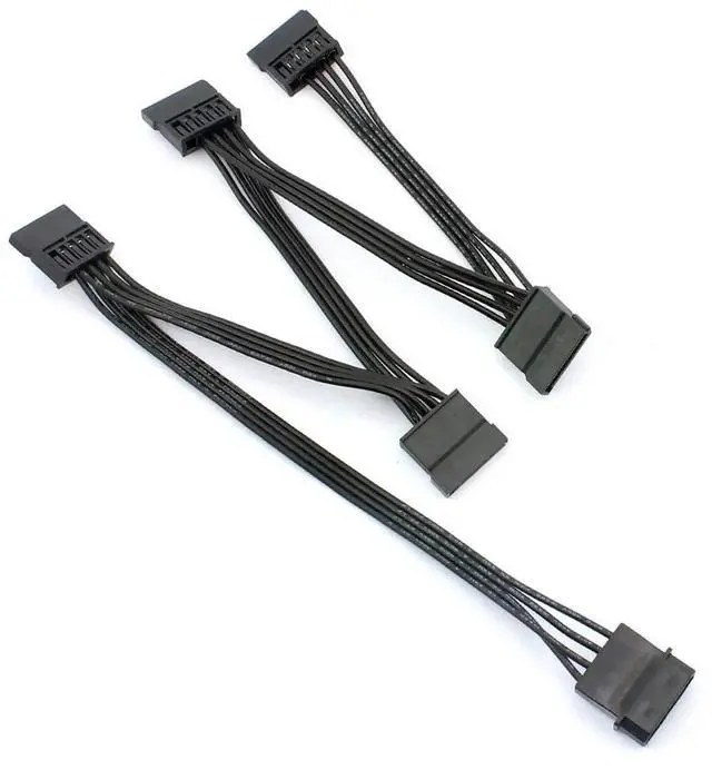 Alt view image 2 of 6 - WISDUM 2 Pack 4pin IDE to 15Ppin Female SATA Power Cable 1 to 5 IDE Large 4P to SATA Hard Disk Adapter Cord Extension Cable Splitter IDE to SATA Connector