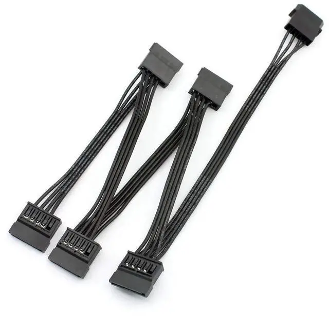 Main image of WISDUM 2 Pack 4pin IDE to 15Ppin Female SATA Power Cable 1 to 5 IDE Large 4P to SATA Hard Disk Adapter Cord Extension Cable Splitter IDE to SATA Connector