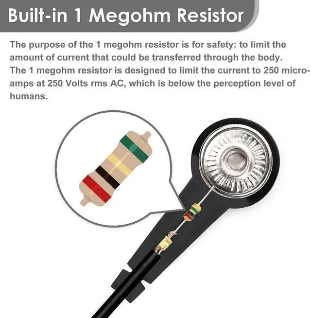 Alt view image 3 of 7 - WISDUM Anti Static Wrist Strap, 11" Antistatic Wrist Band Grounding Bracelet ESD Wrist Strap Adjustable wristband with Alligator Clip, Extra Long Cord for PC Computer Building Electronics Repair