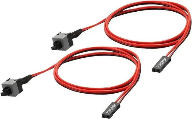 Alt view image 4 of 7 - WISDUM 2 Pin SW PC Power Switch Cable, ATX Computer on/off Push Button Switch Wire for Case Connects to motherboard - 20", 2 Pack