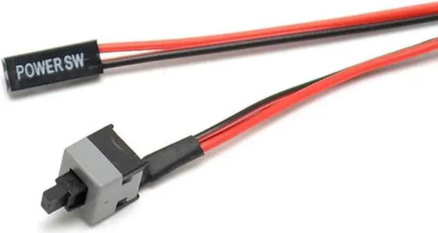Alt view image 2 of 7 - WISDUM 2 Pin SW PC Power Switch Cable, ATX Computer on/off Push Button Switch Wire for Case Connects to motherboard - 20", 2 Pack