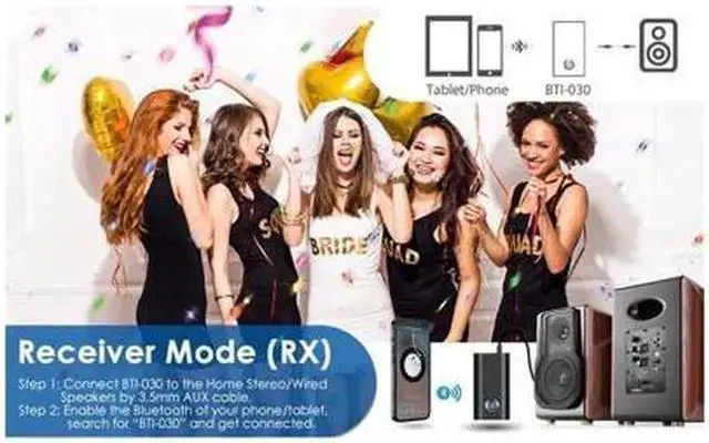 Alt view image 2 of 4 - DIXSG Bluetooth 5.0 Transmitter Receiver, 2-in-1 Bluetooth Adapter with 3.5mm AUX Stereo Output(Pair with 2 Bluetooth Devices Simultaneously) for TV/PC/Home Car Sound System