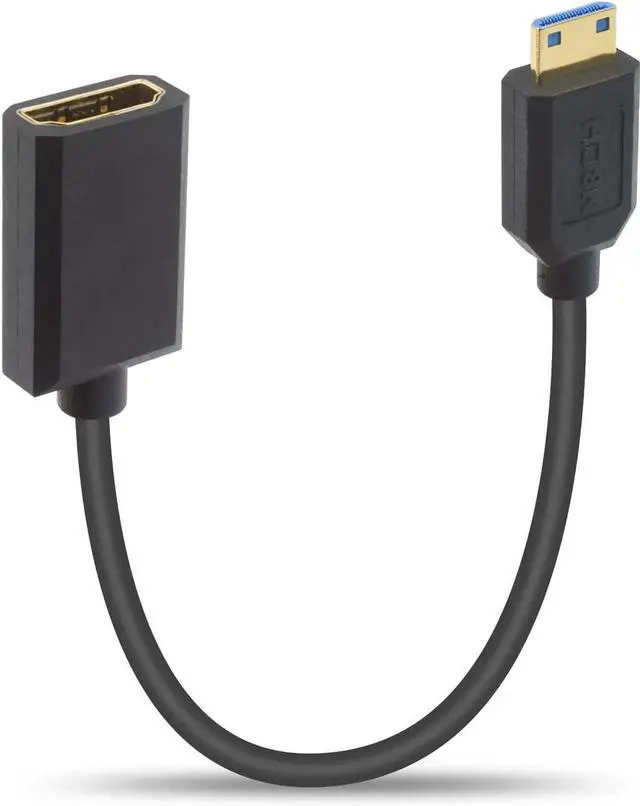 Main image of DIXSG 8K Mini HDMI to HDMI Exension Cable 1Ft, Short HDMI to Mini HDMI Cable 48Gbps, Ultra-Thin Mini HDMI Male to Female Extender Cable Support 8K@60Hz for Projector, Monitor, Camcorder