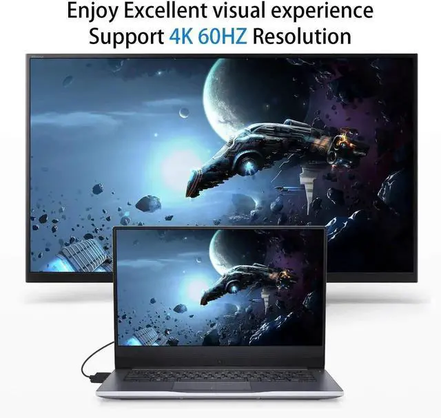 Alt view image 3 of 6 - Ultra-Thin Short 90 Degree HDMI to Mini HDMI Cable 6inch/15cm, Down Angle Mini HDMI Male to A Male Cable, Support 4K@60Hz Ultra HD, 1080p, 3D for Camera, Laptop, HDTV